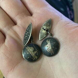 Elegant Black and Gold Earrings